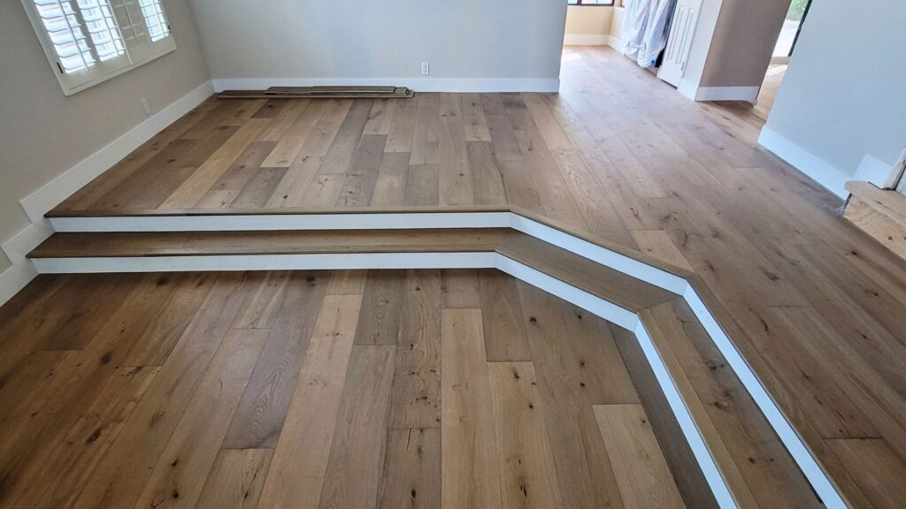 steps and hardwood floor installation